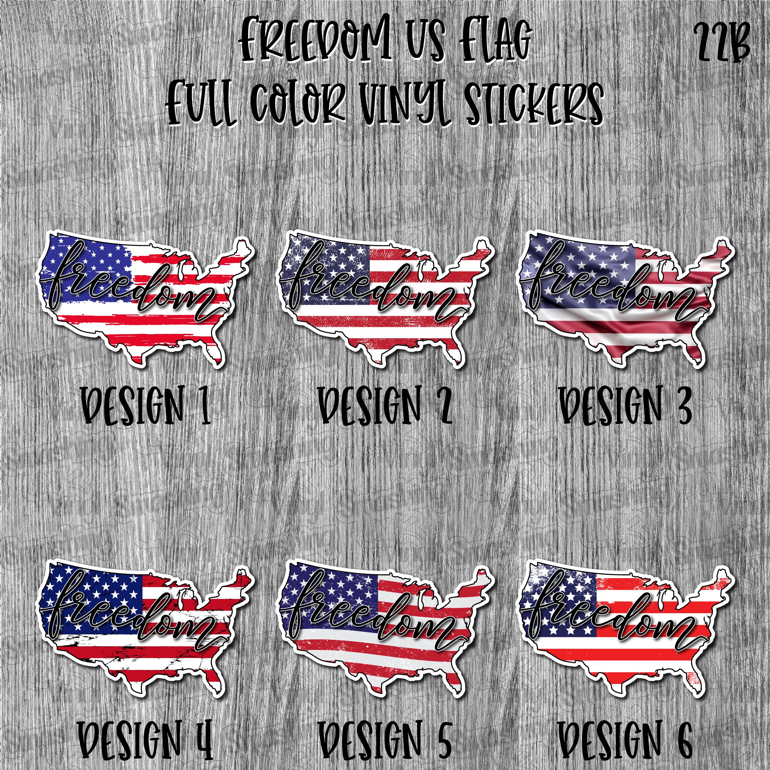 Love USA Flag Full Color Sticker 