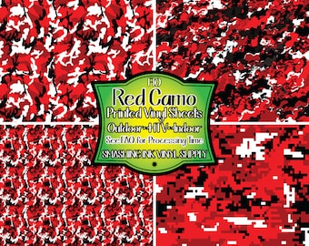 Red Black Camouflage Vinyl/Printed Heat Transfer Vinyl/Patterned Vinyl/Printed 651 Vinyl/Printed 631 Vinyl/Printed Outdoor Vinyl/Printed HTV