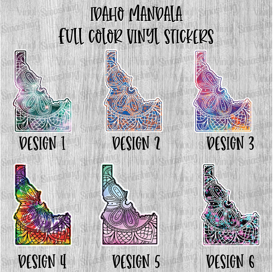 Idaho Mandala Full Color Sticker 
