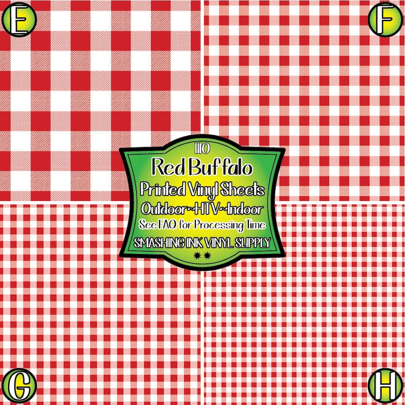 Red Gingham Fabric Vinyl/printed Heat Transfer Vinyl/patterned Etsy
