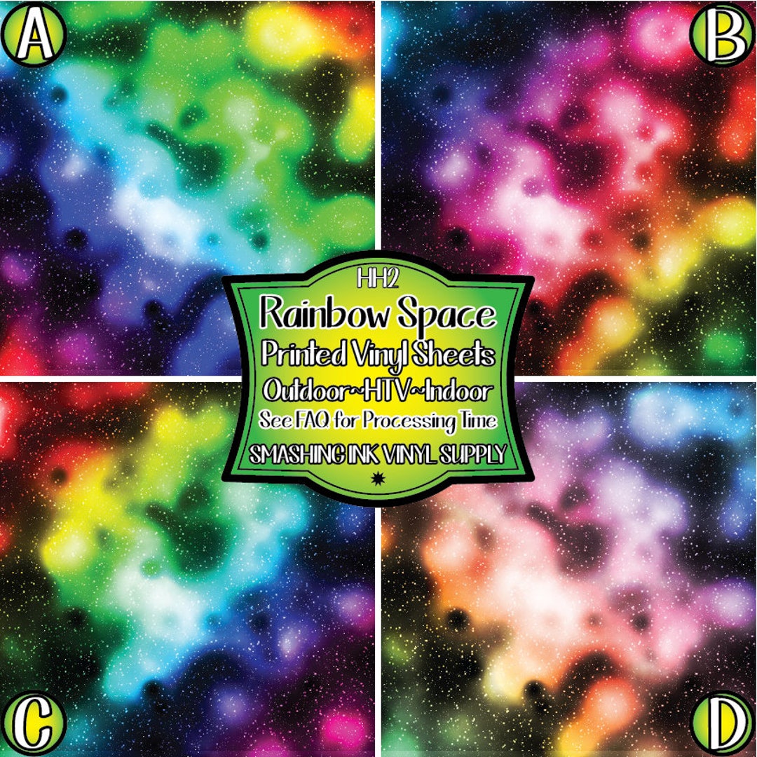 Rainbow Space Galaxy Vinyl/printed Heat Transfer Vinyl/patterned Vinyl