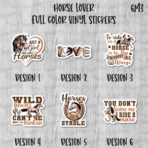 Horse Lover Full Color Sticker/Printed Vinyl Sticker/Printed Vinyl Decal/Bulk Printed Decals/Bulk Vinyl Decals