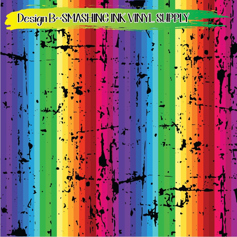 Distressed Rainbow Print Vinyl/printed Heat Transfer Etsy