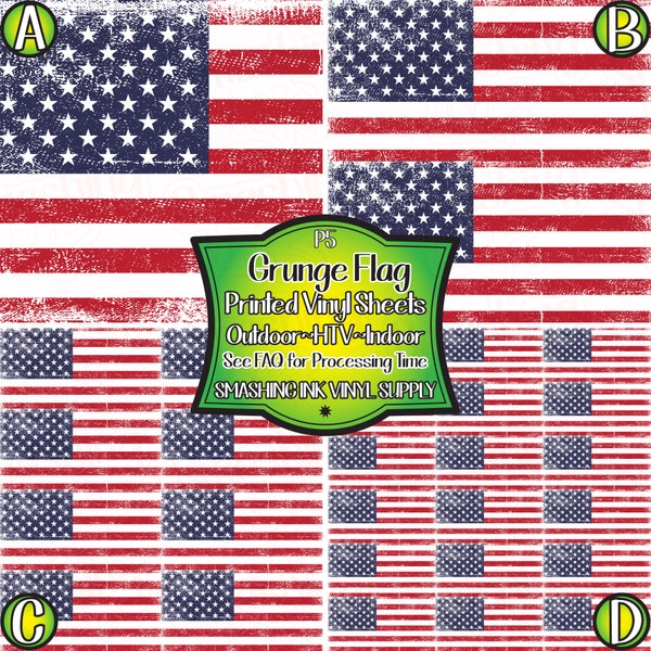 Grunge Flag Printed Vinyl/Printed Heat Transfer Vinyl/Pattern Vinyl/Printed 651 Vinyl/Printed 631 Vinyl/Printed Outdoor Vinyl/Printed HTV