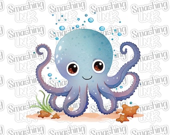 Pulpo bebé ~ Transferencia para ropa / DTF / Termoadhesivo / Sublimación / HTV
