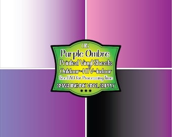 Purple Ombre Adhesive Vinyl | Heat Transfer | Faux Leather | Laser Safe Materials