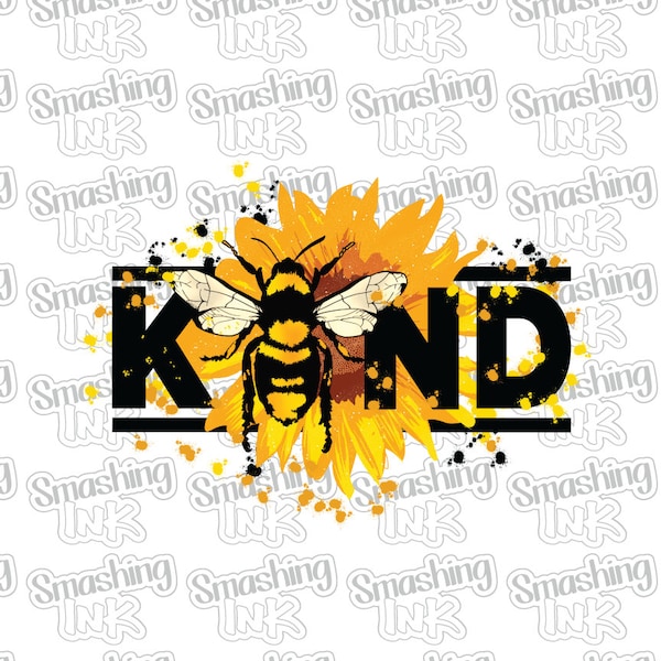 Kind Sunflower Apparel Transfer - Available in Heat Transfer, DTF (Direct to Film), or Sublimation, Iron On Shirt Transfer