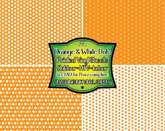 Orange Dots Adhesive Vinyl | Heat Transfer | Faux Leather | Laser Safe Materials