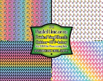 Unicorn Rainbow Adhesive Vinyl | Heat Transfer | Faux Leather | Laser Safe Materials
