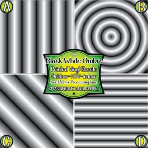 Black White Ombre Vinyl/Printed Heat Transfer Vinyl/Patterned Vinyl/Printed 651 Vinyl/Printed 631 Vinyl/Printed Outdoor Vinyl/Printed HTV
