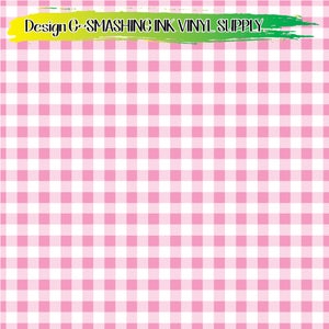 May include: Pink and white gingham pattern background. The text "Design G-SMASHING INK VINYL SUPPLY" is written in green and yellow across the top of the image.