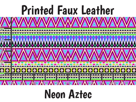 Tribal Aztec Pattern Faux Leather Sheet/printed Faux Leather 