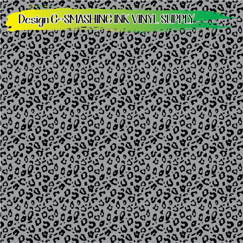 May include: A seamless pattern of black leopard spots on a gray background. The pattern is perfect for crafting projects, home decor, and more.