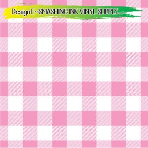 Light Pink Gingham Adhesive Vinyl | Heat Transfer | Faux Leather | Laser Safe Materials Design E