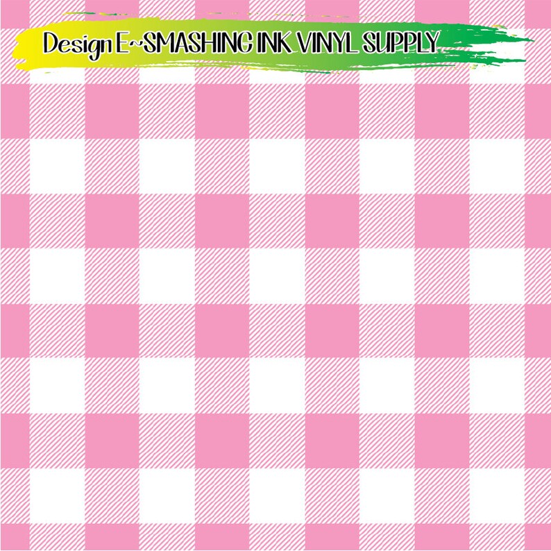 Light Pink Gingham Adhesive Vinyl | Heat Transfer | Faux Leather | Laser Safe Materials Design E