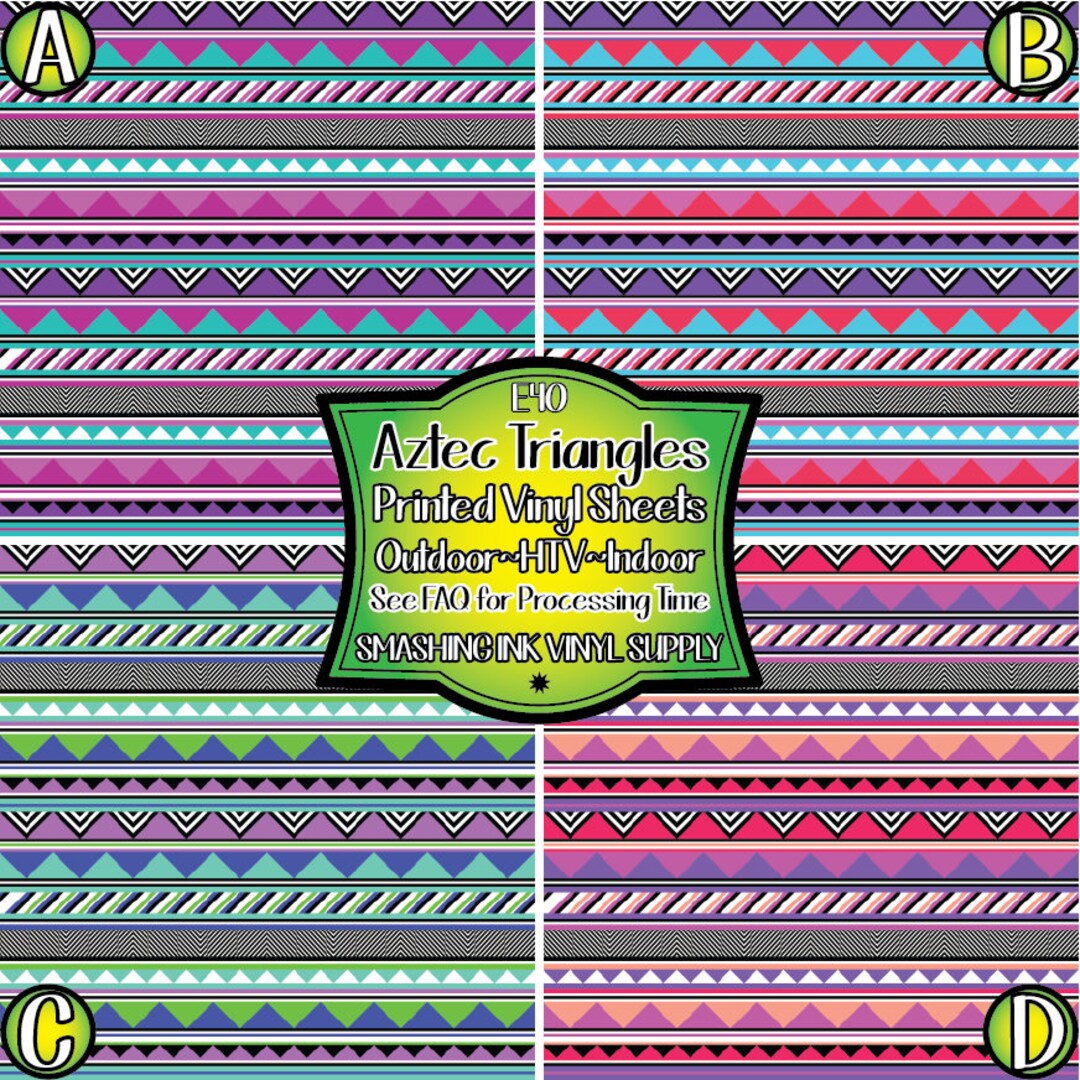Aztec Triangle Vinyl/printed Heat Transfer Vinyl/patterned Vinyl ...