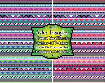 Aztec Triangle Adhesive Vinyl | Heat Transfer | Faux Leather | Laser Safe Materials