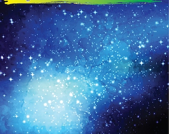 Blue Space Galaxy Adhesive Vinyl | Heat Transfer | Faux Leather | Laser Safe Materials