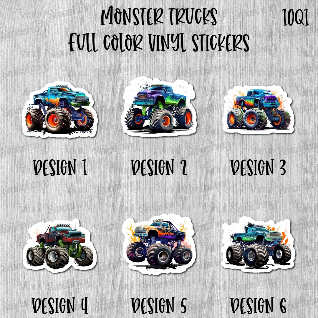 Monster Racers Decals Monster Trucks Full Color Sticker/printed Vinyl Sticker/printed Vinyl ...