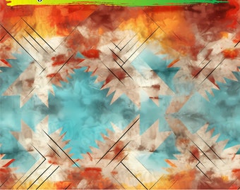 Western Aztec Adhesive Vinyl | Heat Transfer | Faux Leather | Laser Safe Materials