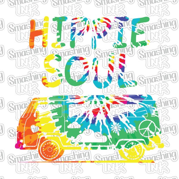 Hippie Soul Van Apparel Transfer - Available in Heat Transfer, DTF (Direct to Film), or Sublimation, Iron On Shirt Transfer