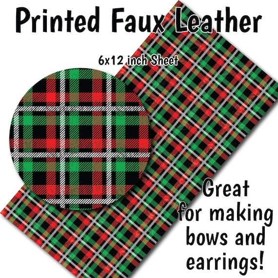 Plaid Faux Leather Sheets for Earring Making and Crafts, Canvas