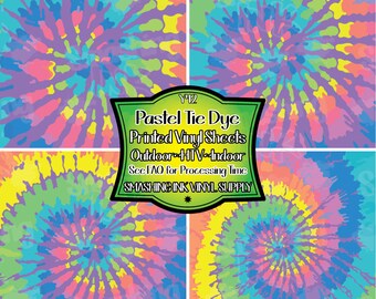 Pastel Tie Dye  Adhesive Vinyl | Heat Transfer | Faux Leather | Laser Safe Materials