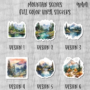 Mountain Scenes Full Color Sticker/Printed Vinyl Sticker/Printed Vinyl Decal/Bulk Printed Decals/Bulk Vinyl Decals
