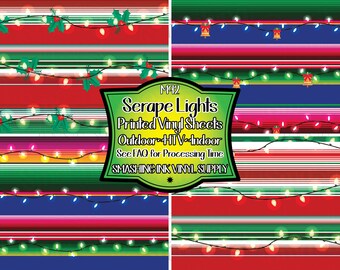 Serape Lights Adhesive Vinyl | Heat Transfer | Faux Leather | Laser Safe Materials