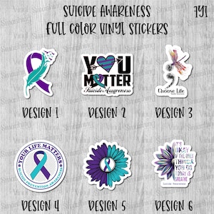 Suicide Awareness Full Color Sticker/Printed Vinyl Sticker/Printed Vinyl Decal/Bulk Printed Decals/Bulk Vinyl Decals