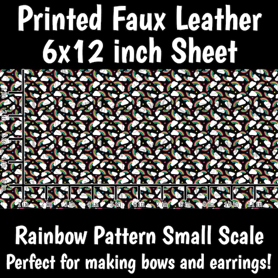 Cute Rainbows L Faux Leather Sheet/printed Faux Leather for  Earrings/leather Fabric for Bows/leatherette Sheets/synthetic Leather 