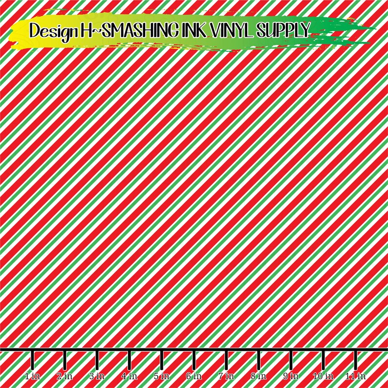Candy Cane Stripes Printed Vinyl/printed Heat Transfer Etsy