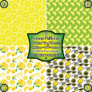 Lemon Patterns Vinyl/Printed Heat Transfer Vinyl/Patterned Vinyl/Printed 651 Vinyl/Printed 631 Vinyl/Printed Outdoor Vinyl/Printed HTV