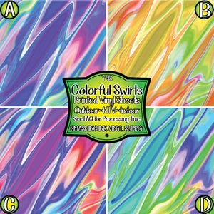 Colorful Swirl Vinyl/Printed Heat Transfer Vinyl/Patterned Vinyl/Printed 651 Vinyl/Printed 631 Vinyl/Printed Outdoor Vinyl