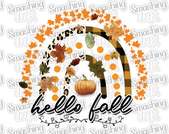 Hello Fall Rainbow ~ Apparel Transfer | DTF | Iron On | Sublimation | HTV
