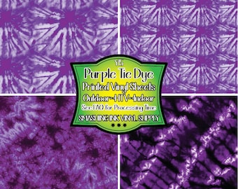 Vinilo adhesivo tie-dye morado / Transferencia de calor / Cuero sintético / Materiales seguros para láser