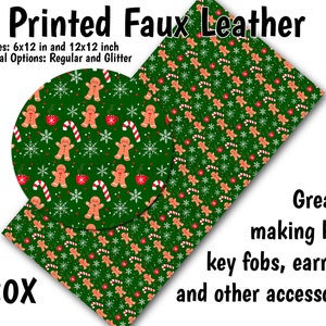 Christmas Characters Faux Leather Sheet/Printed Faux Leather for Earrings/Leather Fabric for Bows/Leatherette Sheets/Synthetic Leather