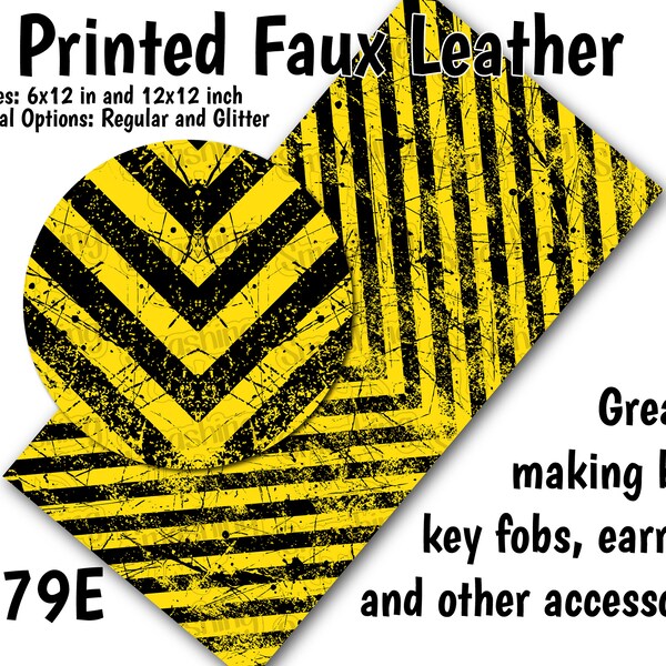 Rugged Stripes Faux Leather Sheet/Printed Faux Leather for Earrings/Leather Fabric for Bows/Leatherette Sheets/Synthetic Leather