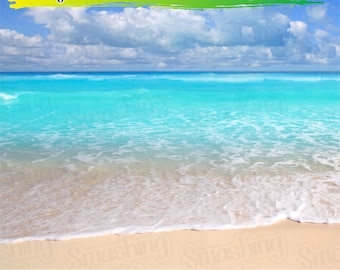 Summer Ocean Adhesive Vinyl | Heat Transfer | Faux Leather | Laser Safe Materials