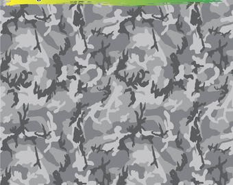 Grey Camo Adhesive Vinyl | Heat Transfer | Faux Leather | Laser Safe Materials
