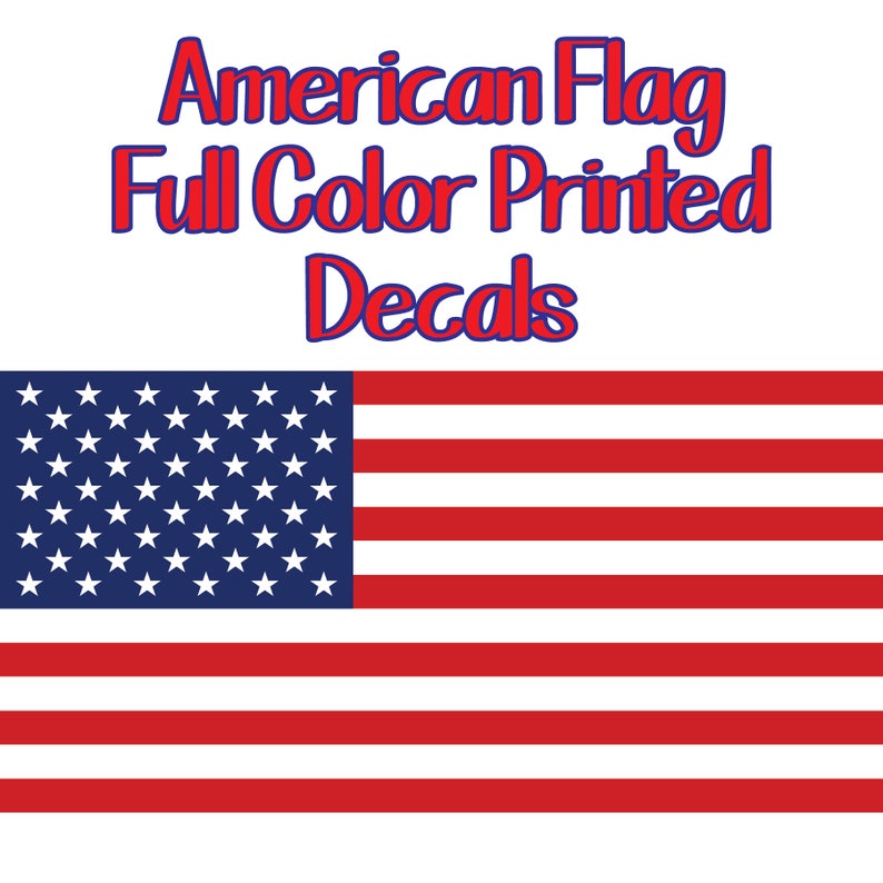 American Flag Printed Decals/american Flag Decal/us Flag | Etsy