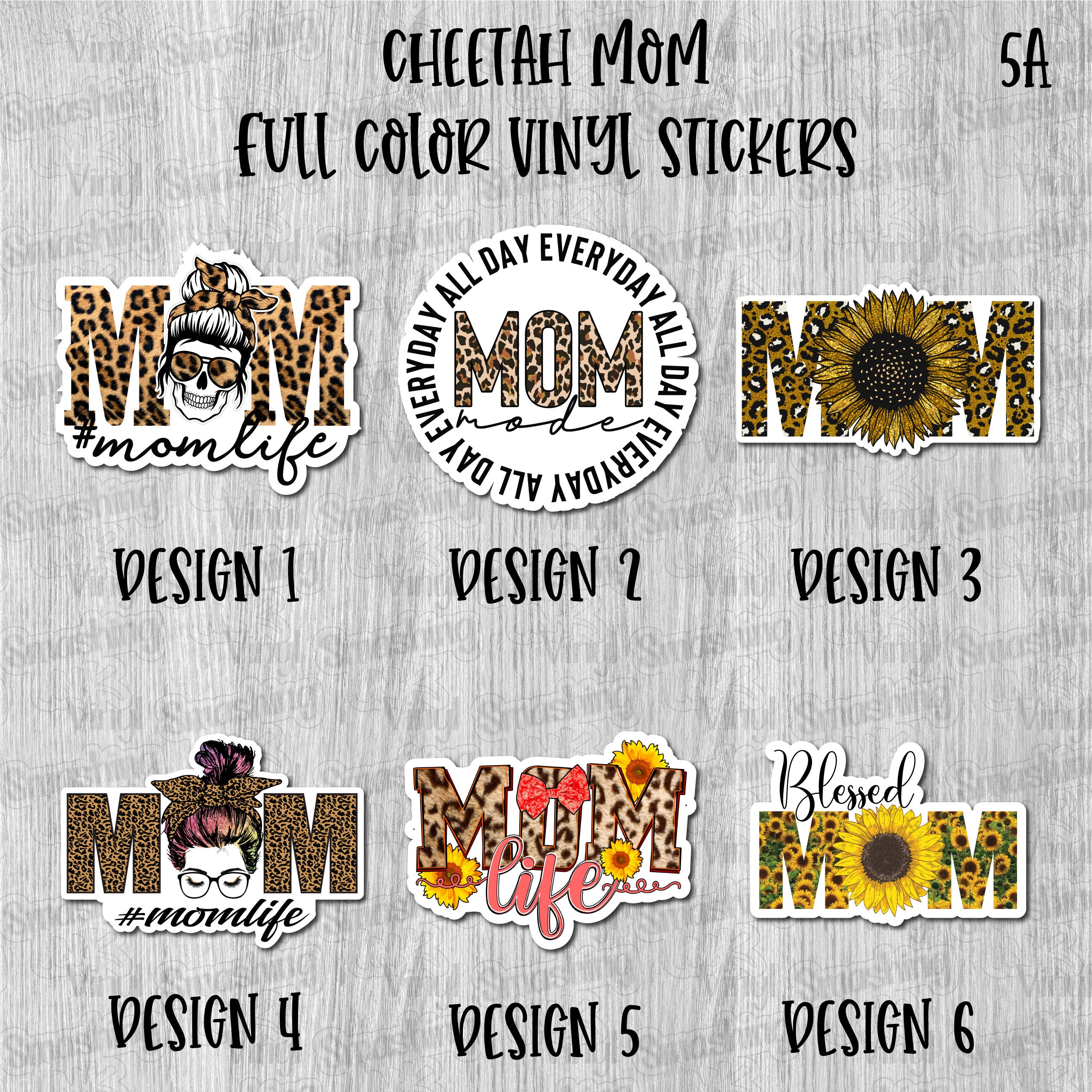 Cheetah Mom Full Color Sticker/printed 