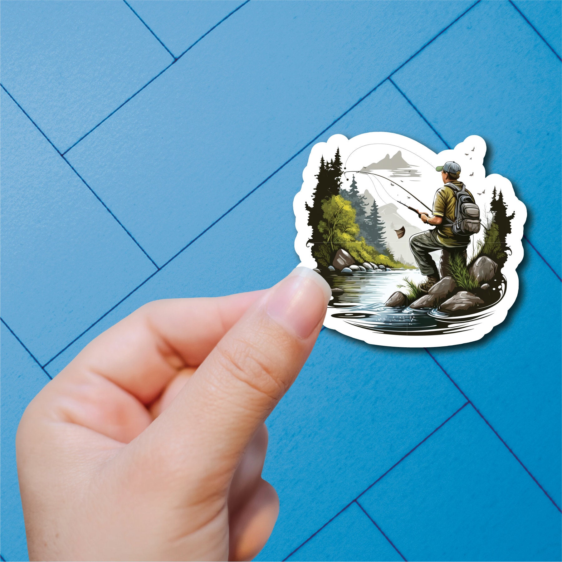 Realistic Fishing Full Color Sticker/printed Vinyl Sticker/printed ...