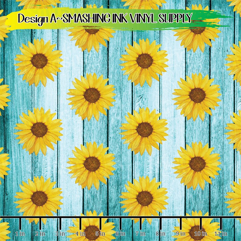 sunflower and wood printed vinylprinted heat transfer etsy