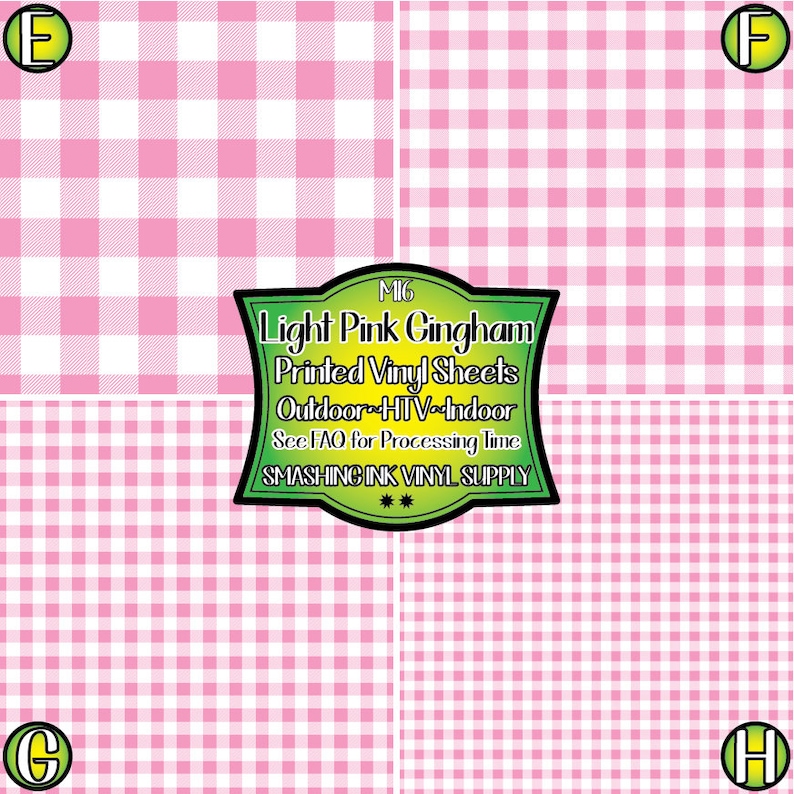 Light Pink Gingham Adhesive Vinyl | Heat Transfer | Faux Leather | Laser Safe Materials image 1