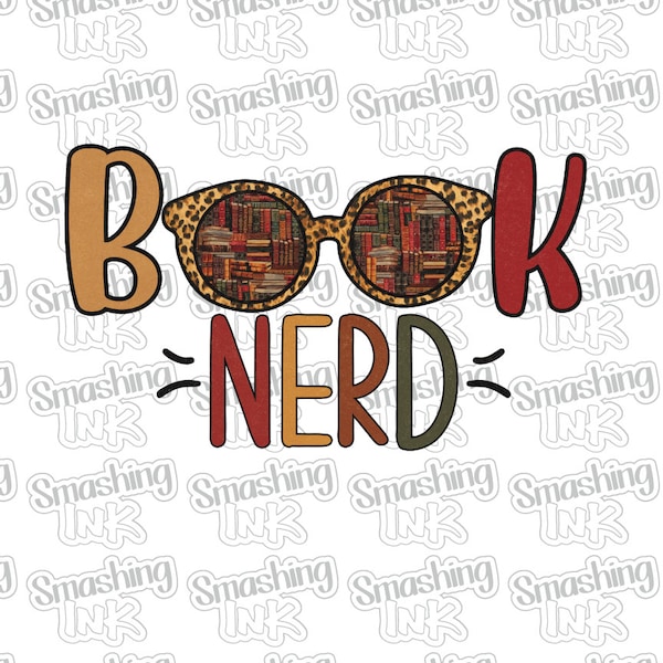 Book Nerd Apparel Transfer - Available in Heat Transfer, DTF (Direct to Film), or Sublimation, Iron On Shirt Transfer