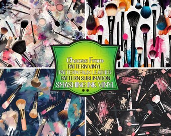 Make Up Brushes Adhesive Vinyl | Heat Transfer | Faux Leather | Laser Safe Materials