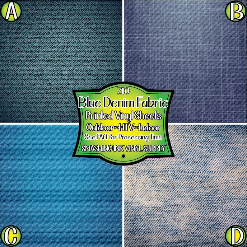 Blue Jean Denim Vinyl/printed Heat Transfer Vinyl/patterned Etsy