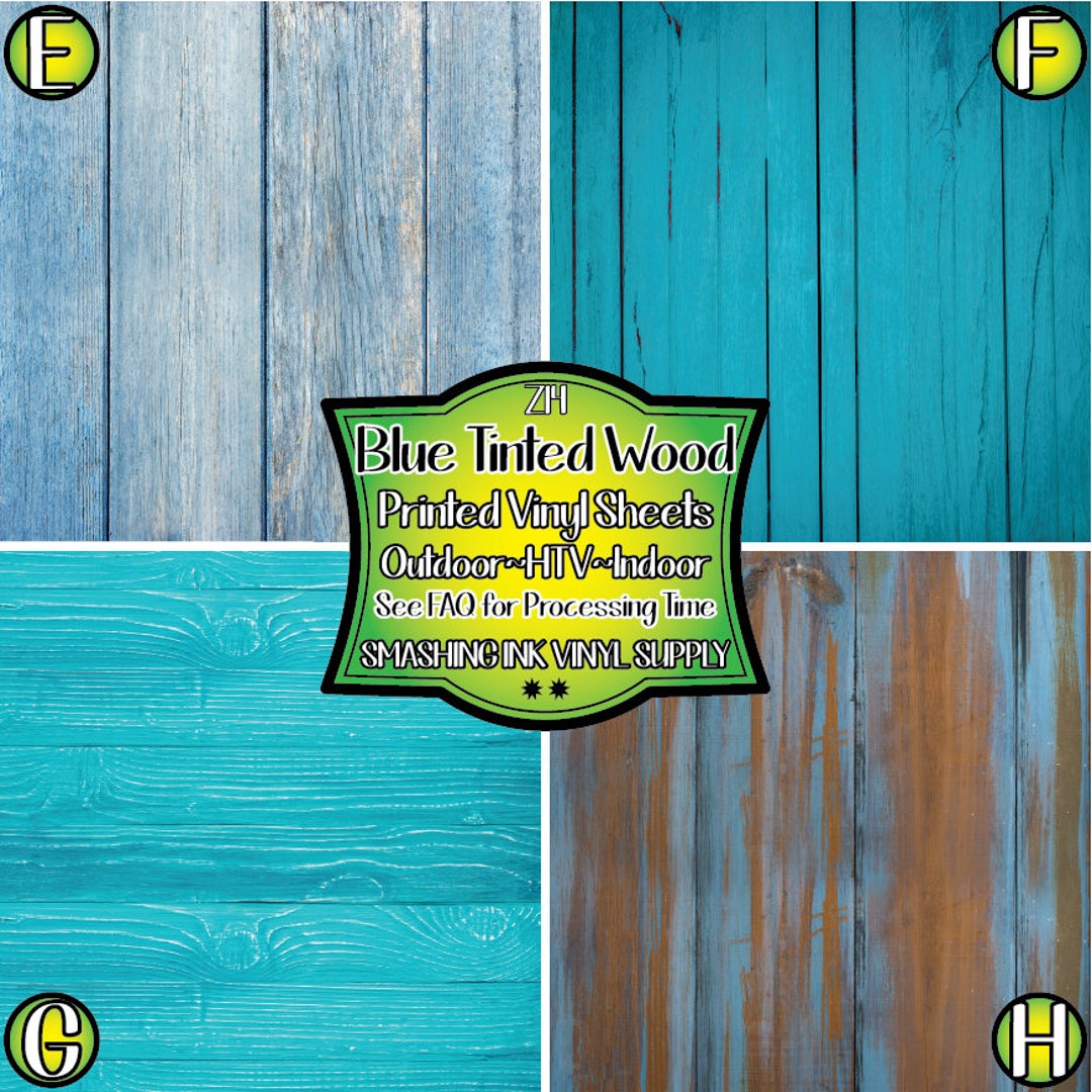 Blue Tinted Wood Vinyl/printed Heat Transfer Vinyl/patterned Vinyl