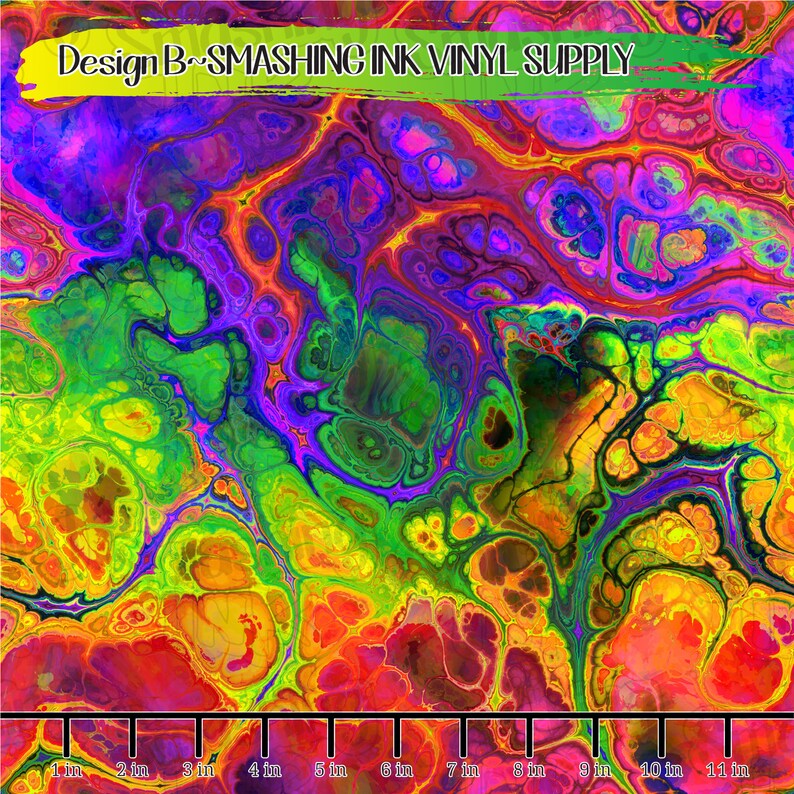 May include: Abstract colorful design with swirling patterns in shades of red, orange, yellow, green, blue, and purple. The design resembles liquid paint or marble.